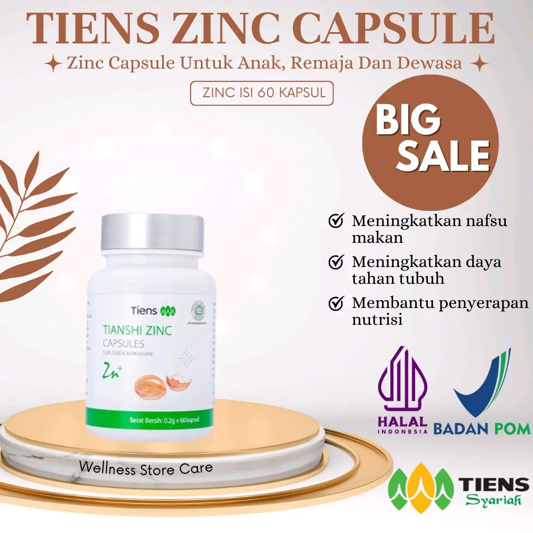 Suplemen Kesehatan Tienshi Zinc - 60 Kapsul