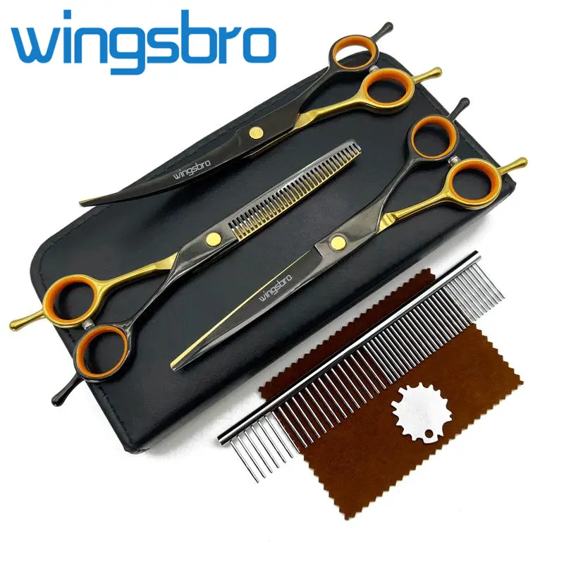 7Inch Professional Pet Grooming Kit Dog Grooming Scissors Set, Suitable For Dogs And Cats Pets