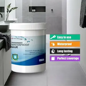 Perlindungan Pasta Tahan Air Transparan  Perbaikan Retakan & Kebocoran Pipa Atap Lantai Toilet Penyegelan Anti-Bocor Ubin Lantai Penetrasi Balkon Kamar Mandi Tanpa Jejak Tahan Air Patching Lem Ubin Gratis Agen Penyumbatan Bata