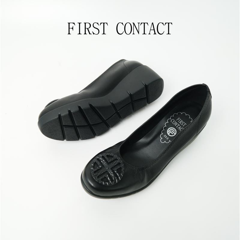 First Contact Sepatu Wedges Wanita Formal Aether Crest Black Heels Shoes Hitam 2