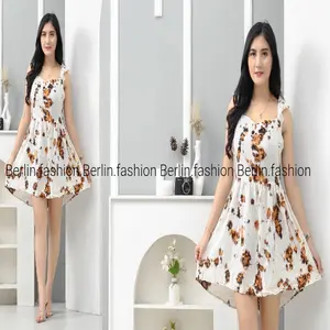 Dress mini Saqila sexy look bahan rayon premium motif Terbaru Wanita Daster Pendek  Midi