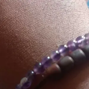 Gelang Batu Alam Kecubung Ungu Amethyst AAA, Gelang Yoga, Gelang Kesehatan, Gelang Untuk Mengatasi Kecemasan Ukuran 4/6/8 mm Bracelets Tali Pria Wanita harian gelang & bangle serut Tangan