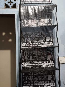 Product Review of Limited edition! Rak tas gantung jumbo motif estetik bahan frint 3D rak tas motif wallpaper koran / rak tertutup alas triplek mika tebal / rak gantung jumbo spon frint 3D from v**a 0