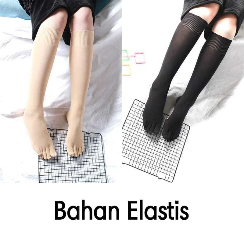 Kaos Kaki 5 Jari Panjang Selutut Bahan Tipis Elastis Stoking Five finger Kaus Kaki Cewek Muslimah Warna Kulit Lima Jari Women Socks 3