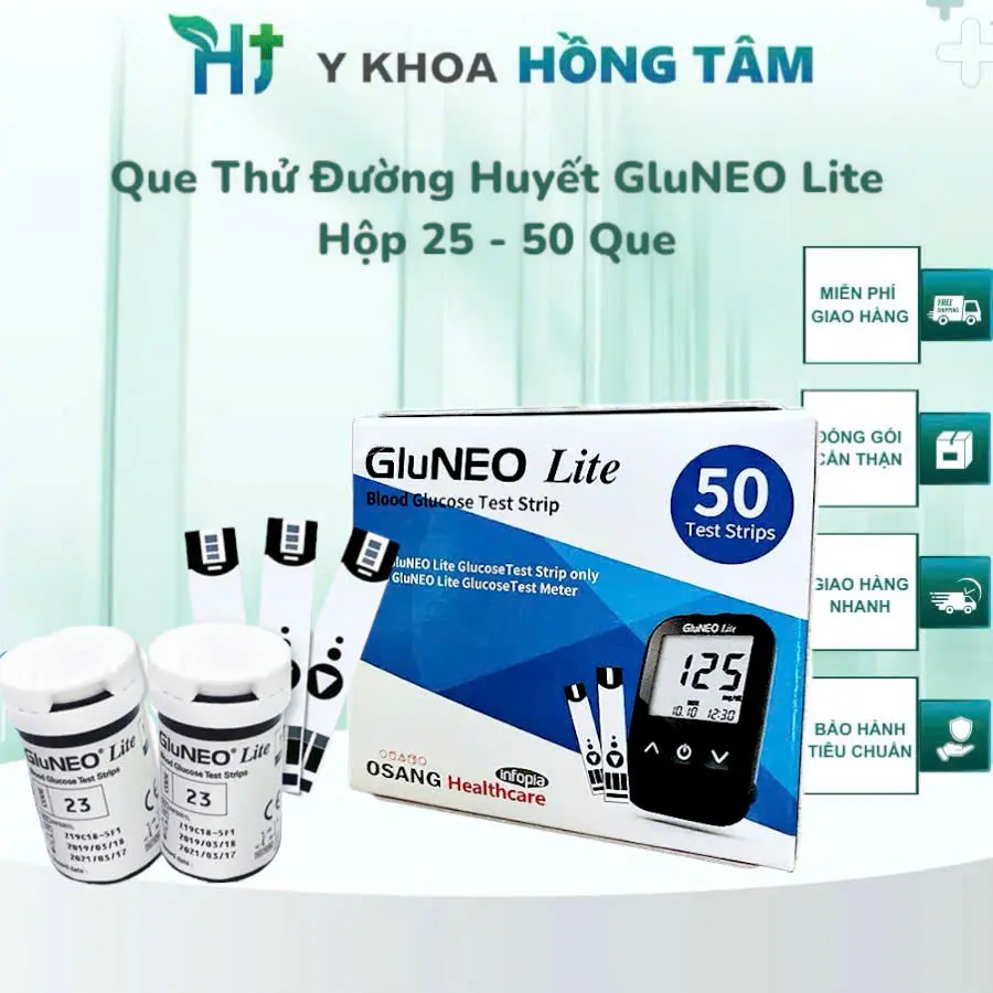 Que Thử Gluneo Lite Hộp 25 - 50 Que, Date Mới Nhất