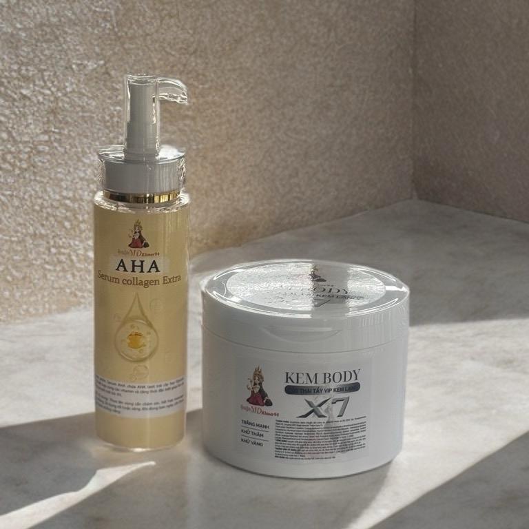 [X7 MẨU MỚI 500gr TẶNG 1 CHAI SERUM AHA 250ML ] KEM BODY CỐT THẠCH TẨY VIP X7 MD KHMER 94