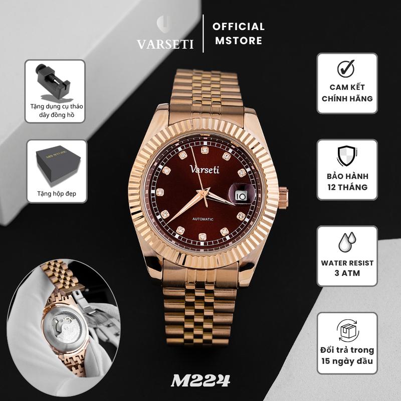   ĐÌNH TRƯỞNG   - Đồng Hồ Nam CƠ VARSETI Phiên Bản  Cơ Cao Cấp Thời Trang Sang Trọng- M224 