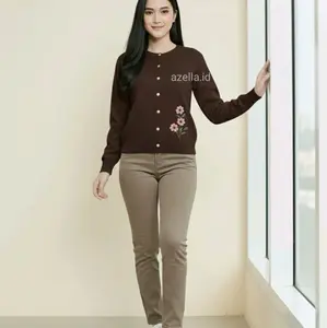 Cardy Zahra Cardigan Rajut Wanita Korean Style dengan Motif Bunga Elegan dan Nyaman untuk Dipakai Sehari-hari