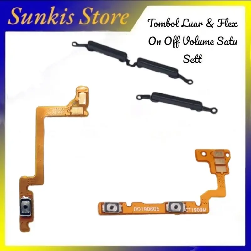 Satu set flexible + tombol on off volume Op A12 A5S fleksibel on off volume & tombol luar 2