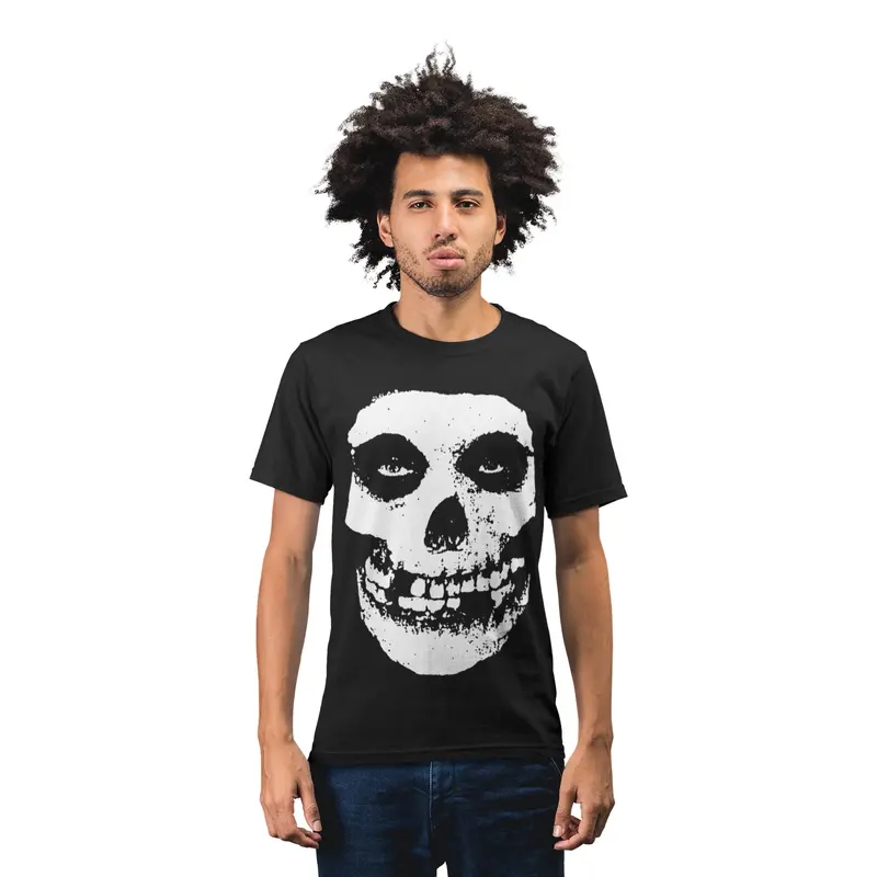 KAOS BAND MISFITS | H76 | LOGOS SKULL | KAOS BAND ROCK | KAOS BAND PUNK | KAOS METAL | PUNK HORROR Baju Kain Baju Kain Lembut Panjang 1