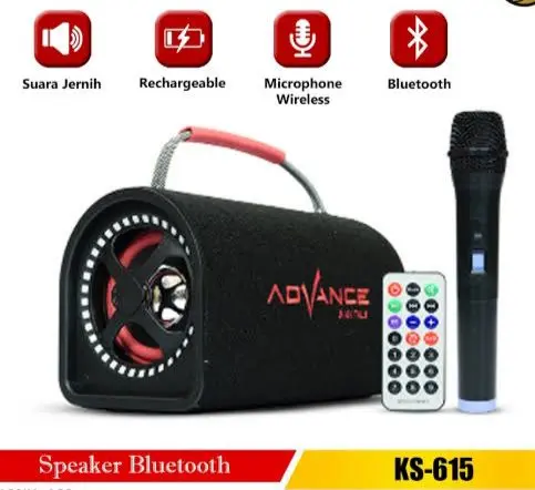 Advance KS-615 / KS615 Speaker Portable Bluetooth Ukuran 5"inch Bass Free 1 Mic Wireless - Garansi 1 Tahun 3