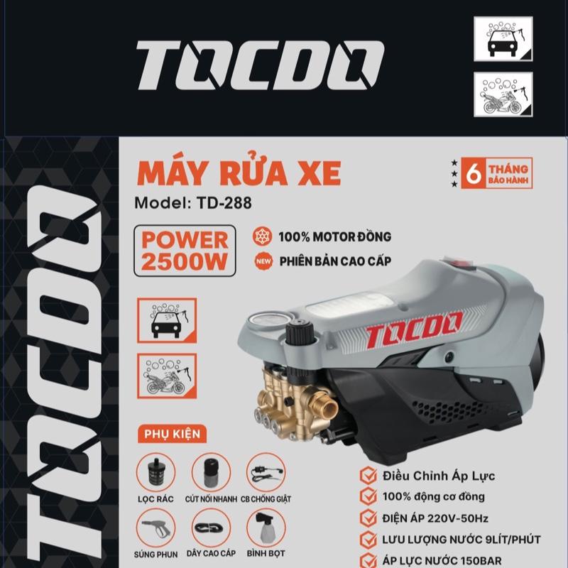    động cơ dây đồng   Máy rửa xe tocdo 100% dây đồng có chỉnh áp-cb chống giật- chống cháy đầy đủ phụ kiện bảo hành 6 tháng 