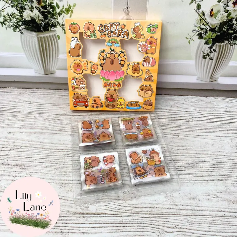 Stiker 100 Lembar Capybara Stationery Scrapbook 3