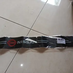 【Bosjie】4pcs Sticker Pelindung Sill Plate / Dengan merek dan logo / Stiker Pelindung Pijakan Lantai Pintu Mobil / Universal Carbon Fiber Car Door Step Sill Plate Mobil Sticker / Stiker Pelindung Pintu Mobil