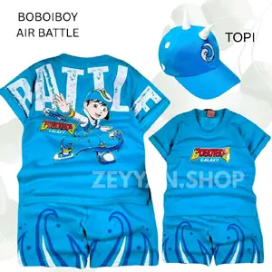 BAJU SETELAN KOSTUM BOBOIBOY ANAK LAKI LAKI TERLENGKAP ADA TOPI BAHAN KATUN Fashion