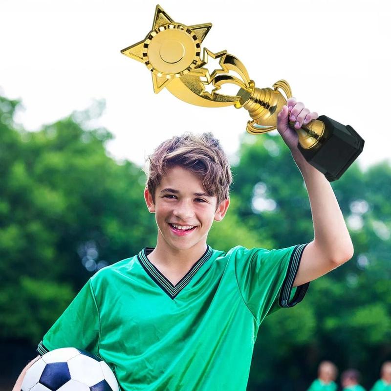 New Golden Plating Award Trophy Stars Plastic Reward Prize Cup Souvenir Competition Sports Game Winner Award Trophy Toy Kindergarten Kids Gift 5