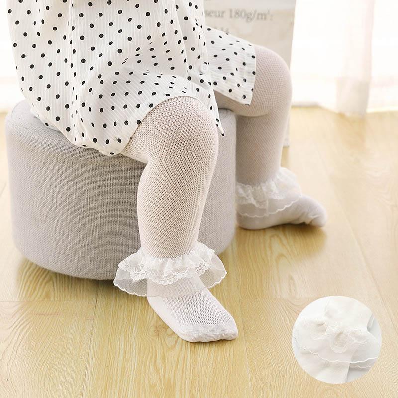 Quần Tất Ren Hoa Dễ Thương Cho Bé, Quần Tất Lưới Cotton Thoáng Khí Cho Trẻ Sơ Sinh Và Bé Gái, Quần Legging Co Giãn Màu Trơn Cho Trẻ Mới Biết Đi, Tất Dài