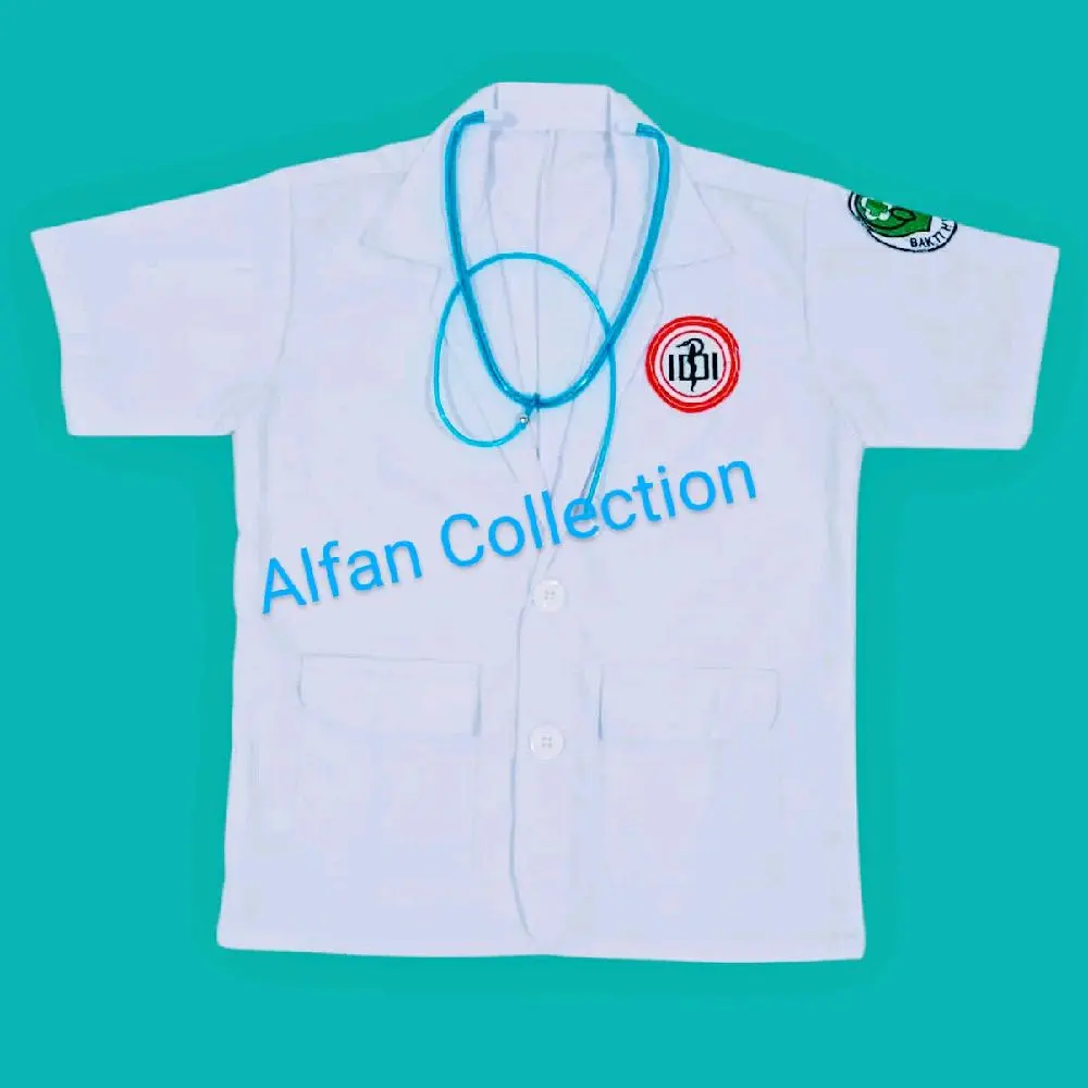 Jas dokter anak lengan pendek/ Baju atasan anak profesi dokter