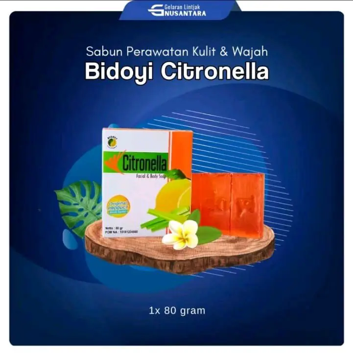 sabun citronella 80 gram - sabun bidoyi citronella-perawatan kulit dan wajah