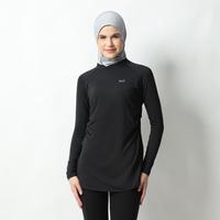 Gambar HIA Everywear Shafa Body Fit Top Bahan Hacktive Fabric Atasan Muslim Panjang Baju Warna Hitam - Hitam, M dari HIA EveryWear Kota Bandung 4 Tokopedia