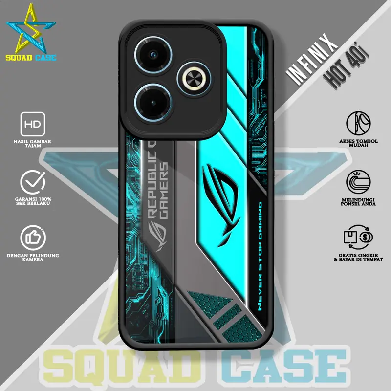 Case In fi ni x HOT 40i Squadcase Motif ROG1 Softcase Hardcase glossy kaca casing for All type 0
