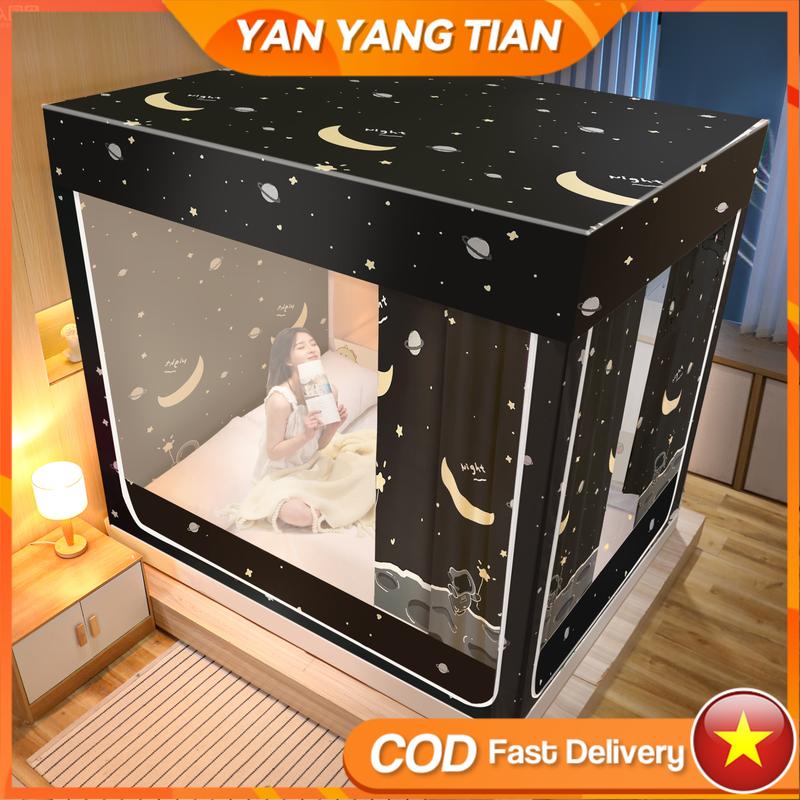 Lưới chống muỗi có cửa khóa kéo YANYANGTIAN bảo vệ quyền riêng tư có sẵn trong các kích cỡ 1m5 1m8 2m thích hợp cho phòng ngủ với giá đỡ bằng thép không gỉ chống sốc rèm lưới chống muỗi