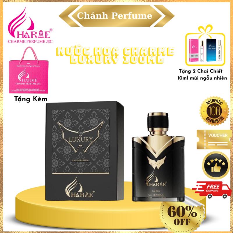 Nước Hoa Charme Luxury 100ML - Tặng 2 Chai 10ml EDP Sang Trọng Lịch Lãm Cho Nam Giới Mùi Hương Cam Bergamot & Trà Xanh