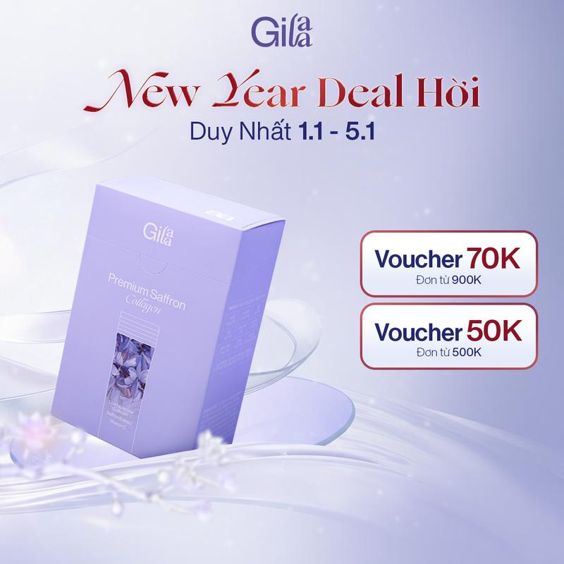  TPBS Premium Saffron Collagen  Gilaa Hàn Quốc Chính Hãng -Dạng Bột Uống  Hỗ Trợ Bổ Sung Collagen  2gx60 gói  