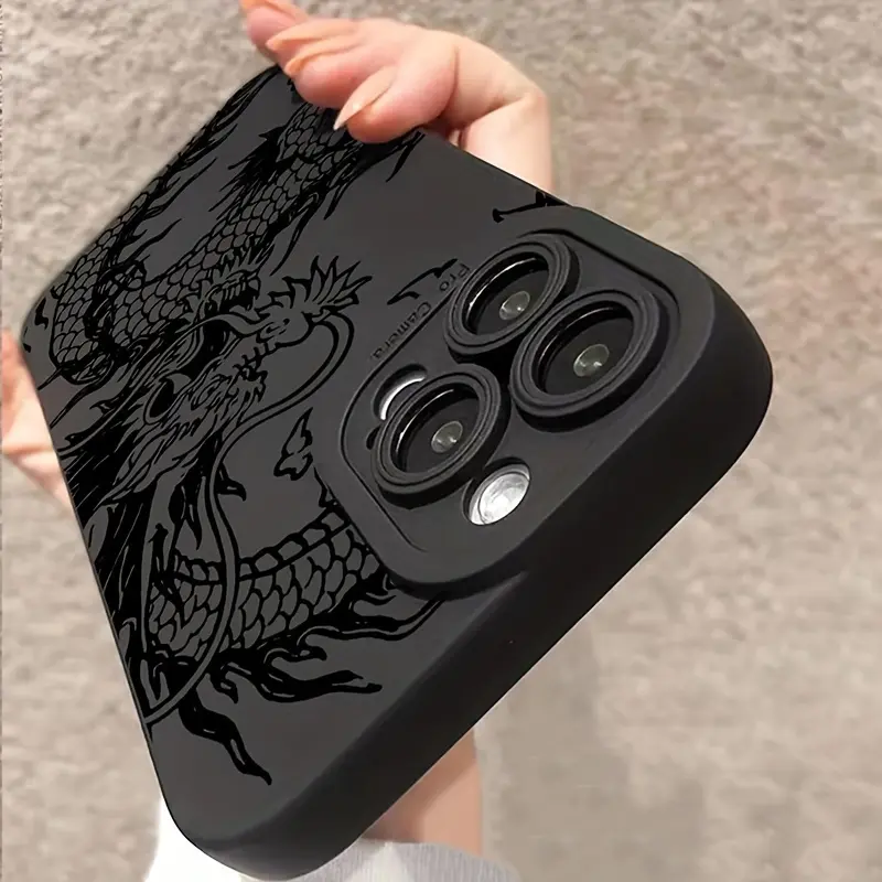 Ốp Lưng Dragon Line, Tương Thích Với iPhone 15 Pro / 14 / 13 / 12 / 11 Pro Max / Xs Max, Chống Sốc, 6 / 7 / 8Plus, Thiết Kế Đơn Giản, Xr / X / Xs, Ốp Bảo Vệ, 12 / 13 Mini