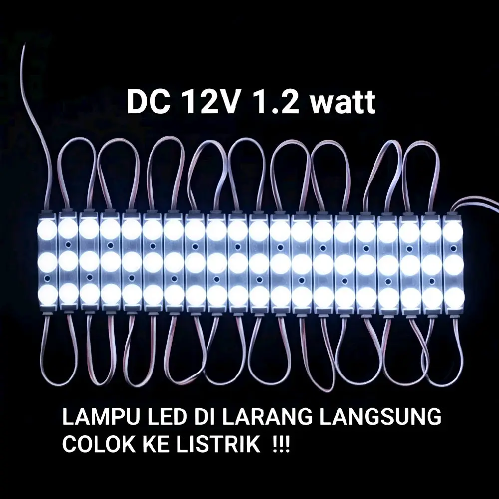 10 pcs Lampu Modul 12v 1.2 watt/lampu LED module untuk Lampu Neon.Motor.mobil.Aquarium dll(isi 10 pcs)