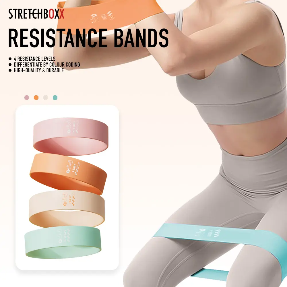 StretchBoxx Premium Silicone Ring Resistance Bands Heavy-Duty for All Gym, Pilate & Yoga Fitness Levels
