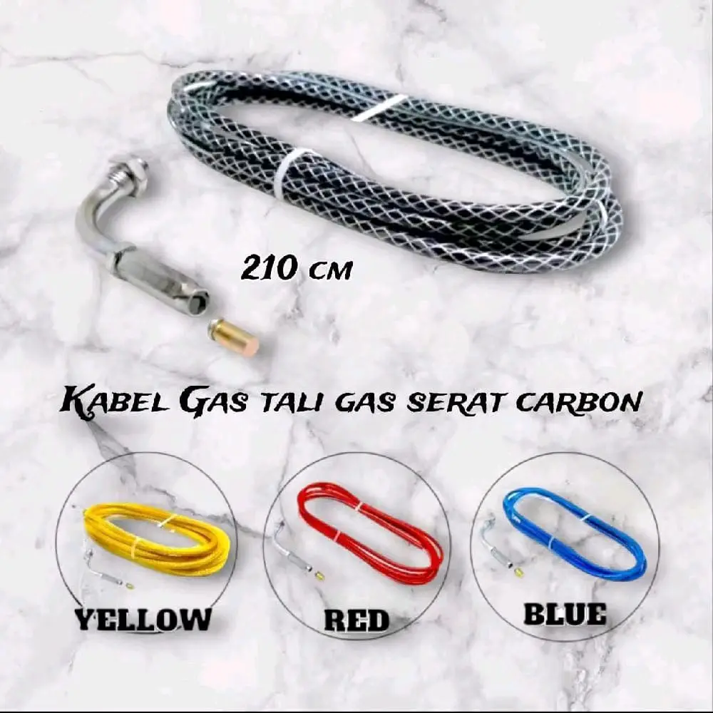 Kabel Gas Serat Warna Universal Panjang 220cm Gas Cable Throttle Gas Cable Harga Satuan Motorcycle
