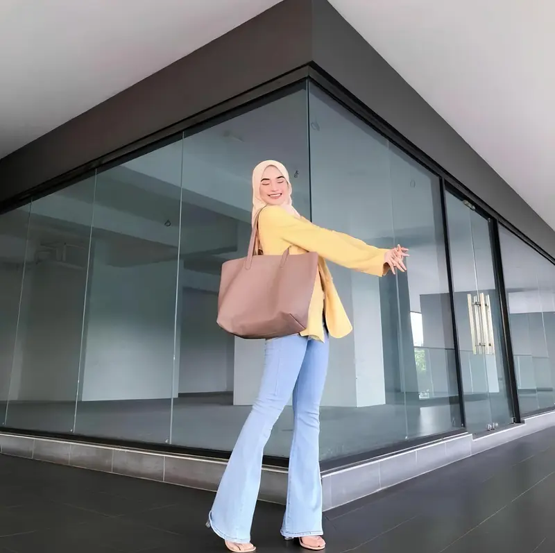 High Waist Jeans Cutbray Loose Celana Cutbray Jeans Wanita Melar Panjang Polos Cewek Dewasa 5