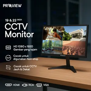 PROVIEW LCD Monitor 1080p FHD HDMI untuk CCTV Built in Speaker 19 Inch / 22 Inch
