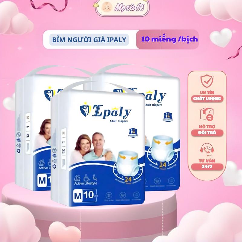 Combo 100 miếng bỉm quần Epoly Ipaly cho người lớn già đủ size M-L-XL 10 bịch thấm hút tốt