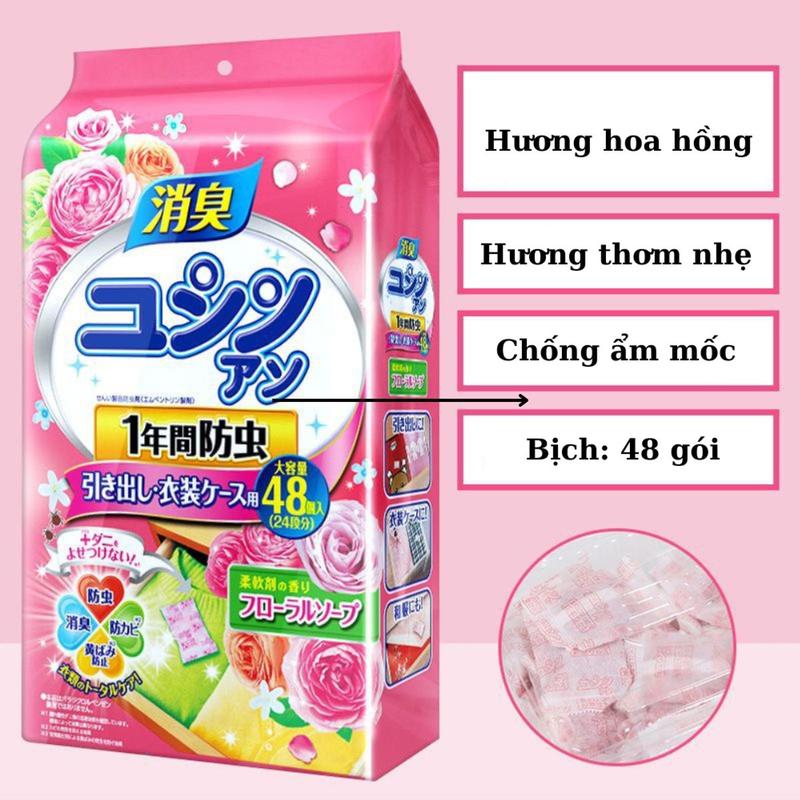 Bịch 48 Túi Thơm Long Não Hương Hoa Thiên Nhiên Để Tủ Quần Áo Tủ Giày Chống Ẩm Mốc Đuổi Côn trùnġ An Toàn Tiện Lợi