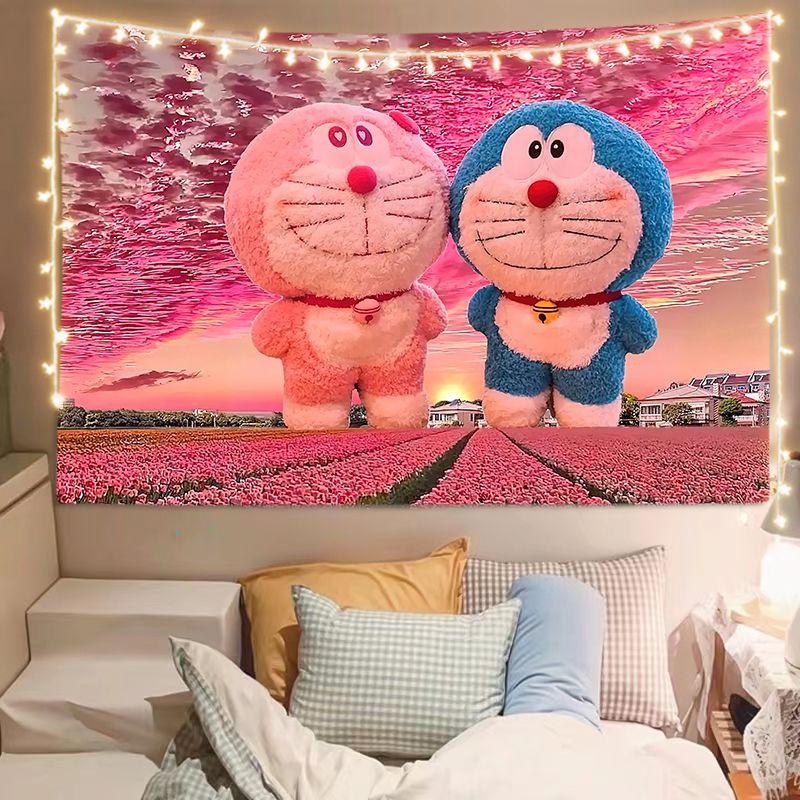 Trang Trí Doraemon Cho Phòng Ngủ Và Phòng Khách, Tranh Tường Vải Bố Trên Tường, Tấm Thảm Vải Treo Trang Trí, Vải Nền Trang Trí (150-130Cm, 150-200Cm) 8