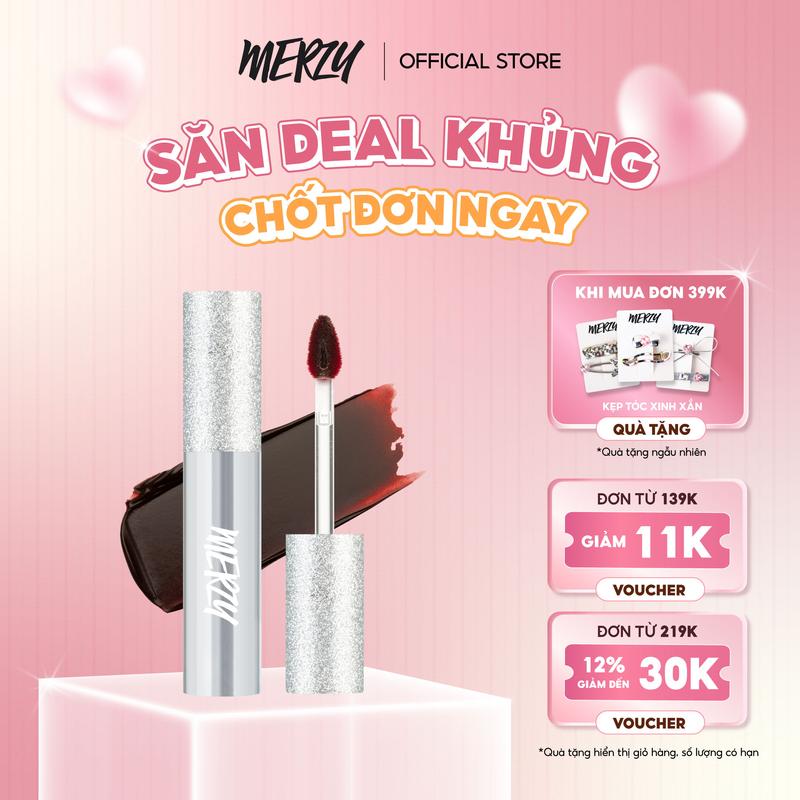 [M13 GLAM VỎ BẠC] Son Kem Lì Trang Điểm Merzy Noir In The Mellow Tint 4g Cosmetic