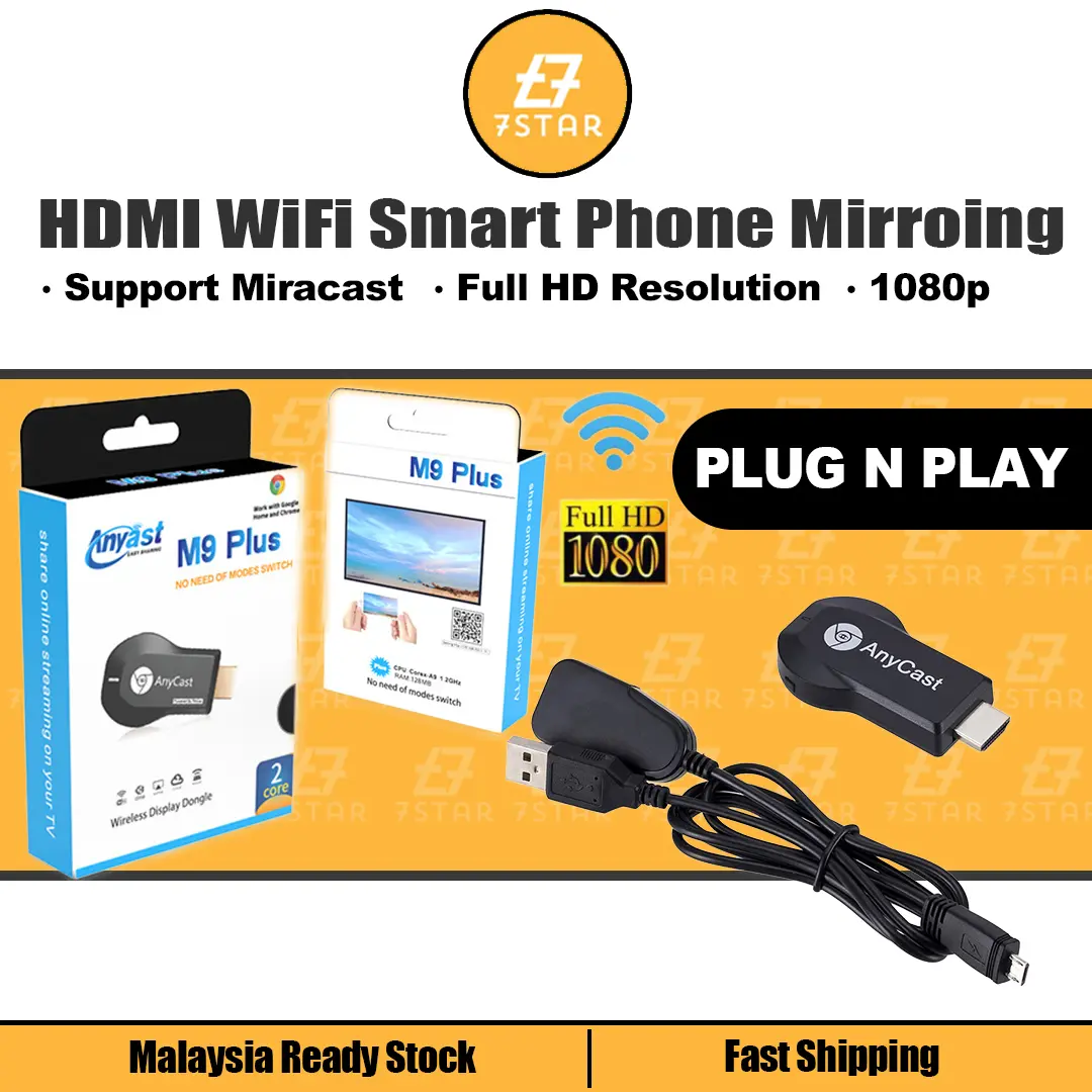 7star Anycast Dongle M9 Plus Mirascreen TV Screen Mirroring HDMI Airplay Ezcast Mini Projector Full HD Accessories Casting Phone