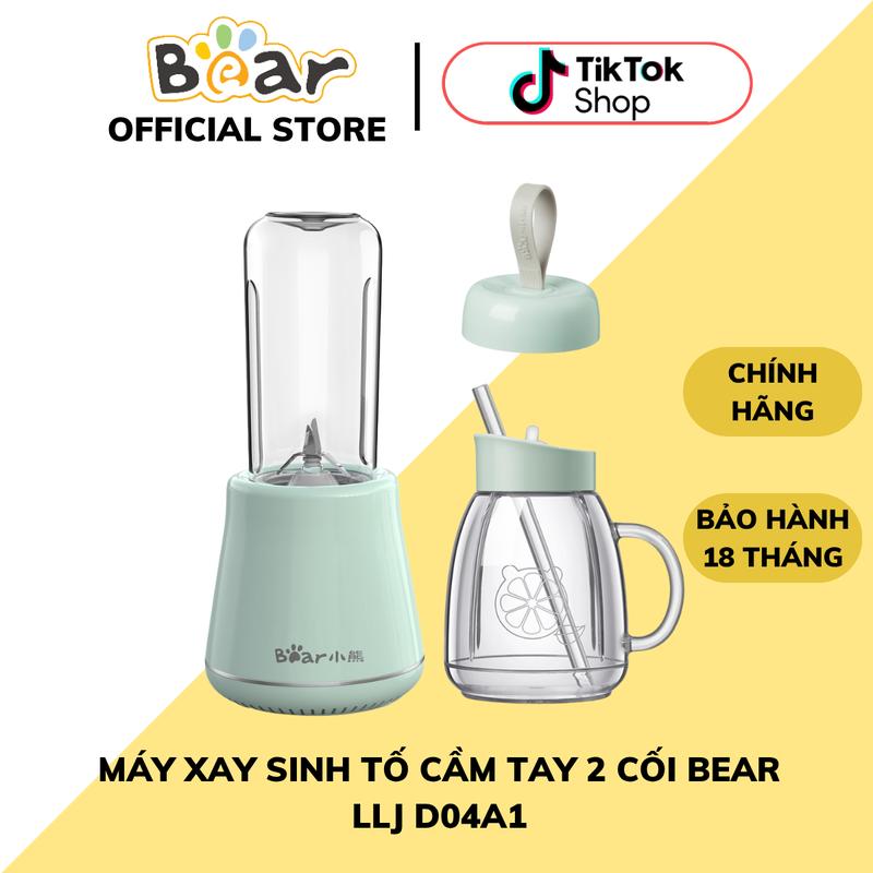   LIVE  Máy Xay Sinh Tố Cầm Tay Bear LLJ-D04A1 Lưỡi Dao Inox 304 Chống Gỉ Cao Cấp 2 Cối Tiện Lợi Xay Được Đá Bi Nhỏ Xay Sinh Tố Trái Cây Sữa Lắc Nhỏ gọn Tiện Lợi Có Thể Mang Đi Khắp Nơi Bảo Hành 18 Tháng 