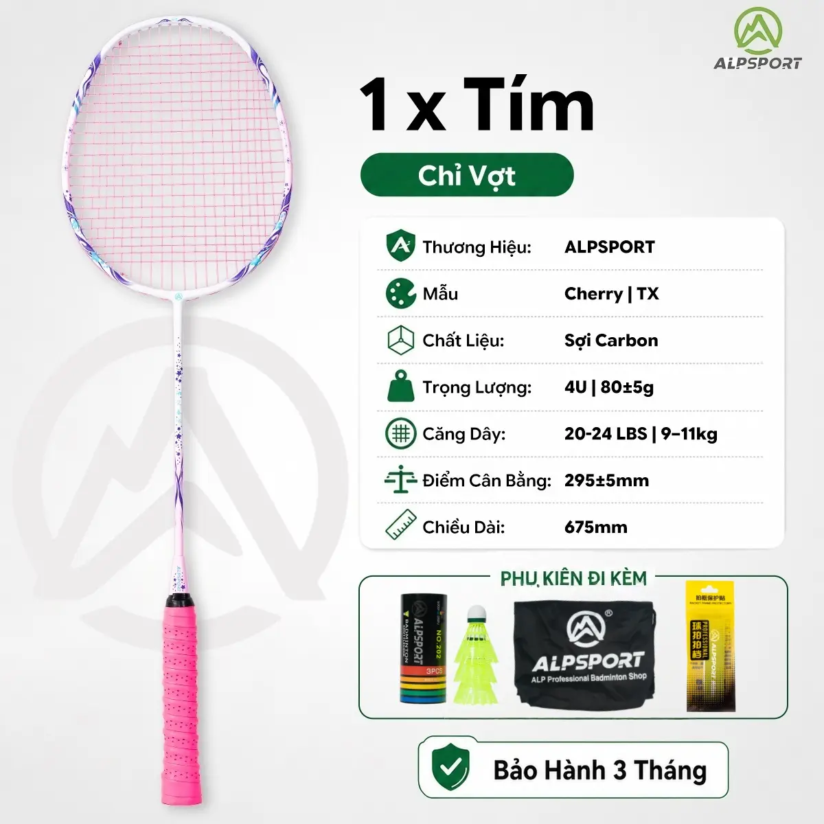 TX Tím 1 chiếc + Túi vải nỉ