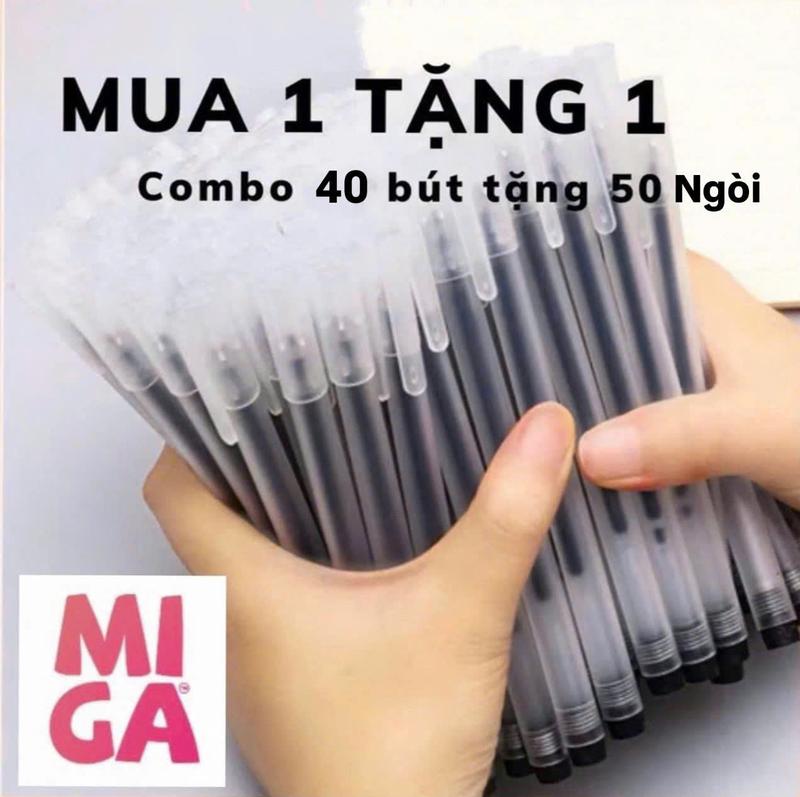 Tặng 10 Bút Combo 40 Bút bi bút gel nước văn phòng 0.5mm đều nét chữ đẹp màu sắc đa dạng Chép Kinh Viết Bài