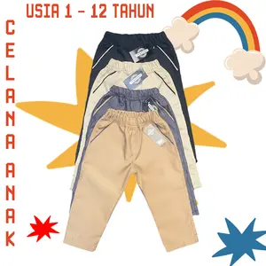 Celana Chino Panjang Anak Laki Laki Usia 1 sampai 12 Pinggang Karet