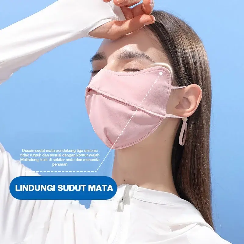 Masker Wajah Anti Uv Pelindung Matahari UPF50+ Masker Wanita ice Sutra masker 2