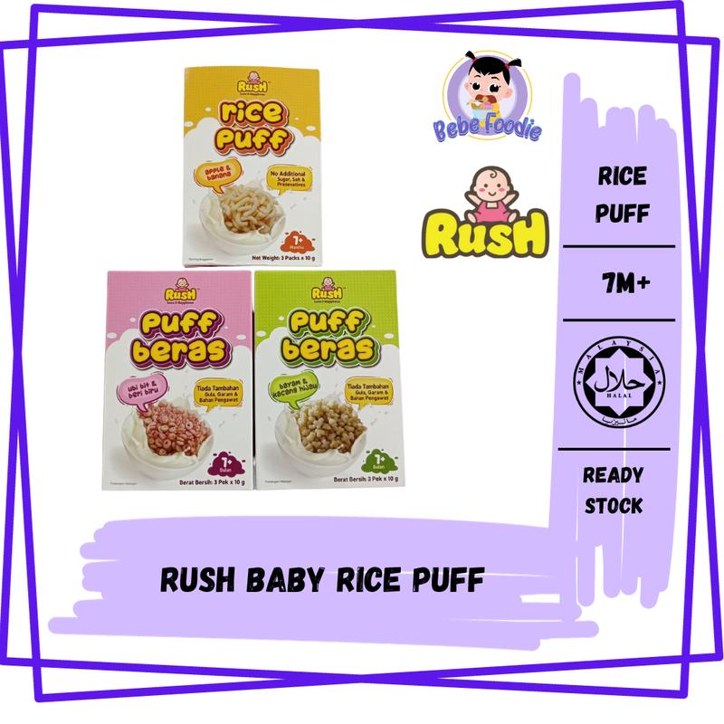 RICE PUFF SNACK BAYI 7 BULAN RUSH BABY FOOD - TikTok Shop Malaysia