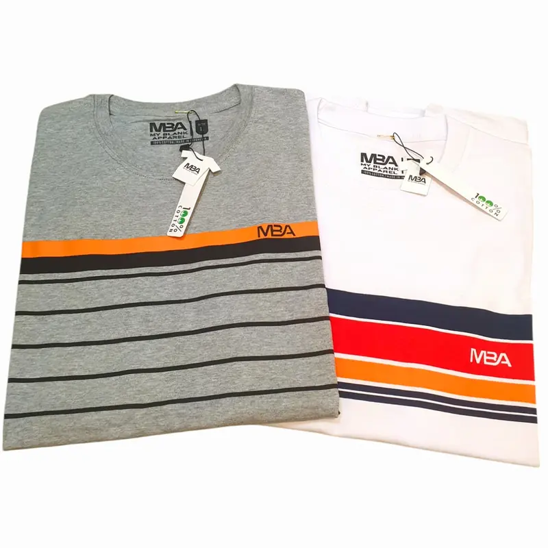 Buy 1 Get 1 Free(Dapat 2 Kaos)Pakaian Kaos Pria Wanita Dewasa MBA My Blank Apparel 100% Cotton 24s Edisi Motif Garis Salur Casual Formal. Baju Pria dan Wanita Dewasa -  Atasan Santai  Standar Lengan Pendek Distro Keren Katun Lembut Nyaman Panjang 8