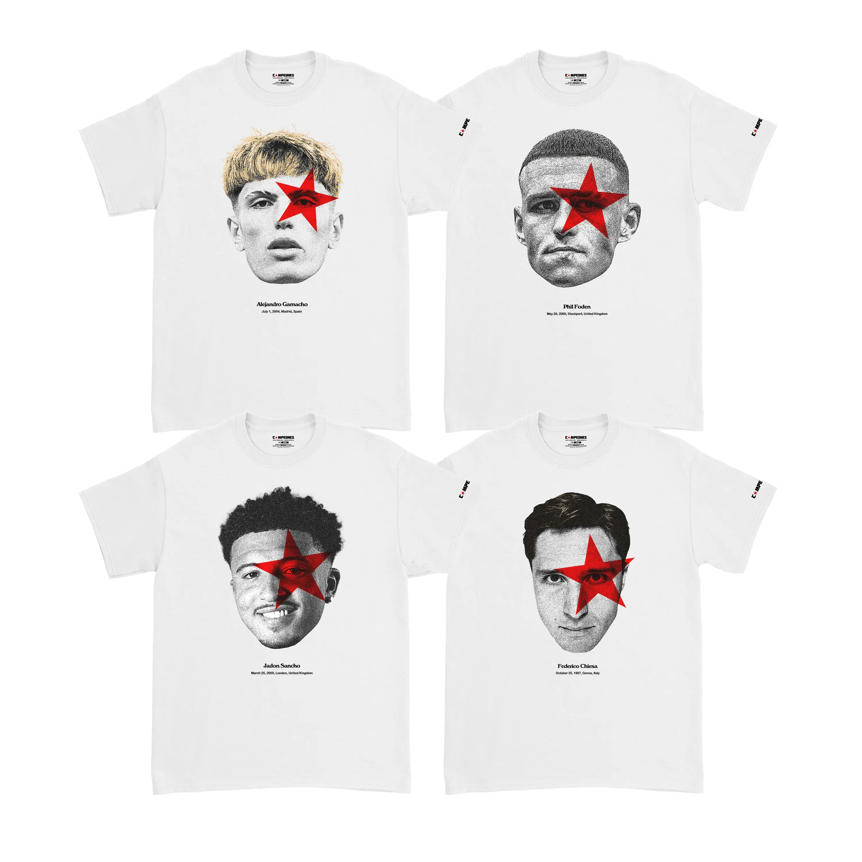 Campeones - Tshirt - Football Starboy Garnacho - Phil Foden - Jadon Sancho - Federico Chiesa VOL IV Baju Kaos