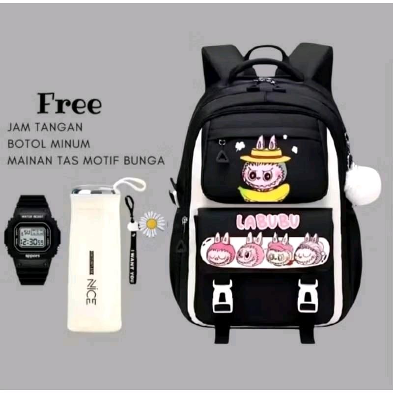TURUN HARGA VIRAL Tas Boneka Labubu Tas Ransel Sekolah Anak Perempuan SD Tas Sekolah Labubu Terbaru BANYAK BONUSNYA Fashion 3