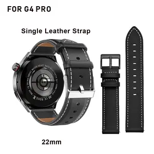 22mm Black Leather Wristband Strap for Smartwatch,Single Leather Strap for G4 Pro Smart Watch HUAWEI leather Strap  for Smaung Galaxy Watch 46mm/Gear S3 Frontier/Galaxy Watch 3 45mm