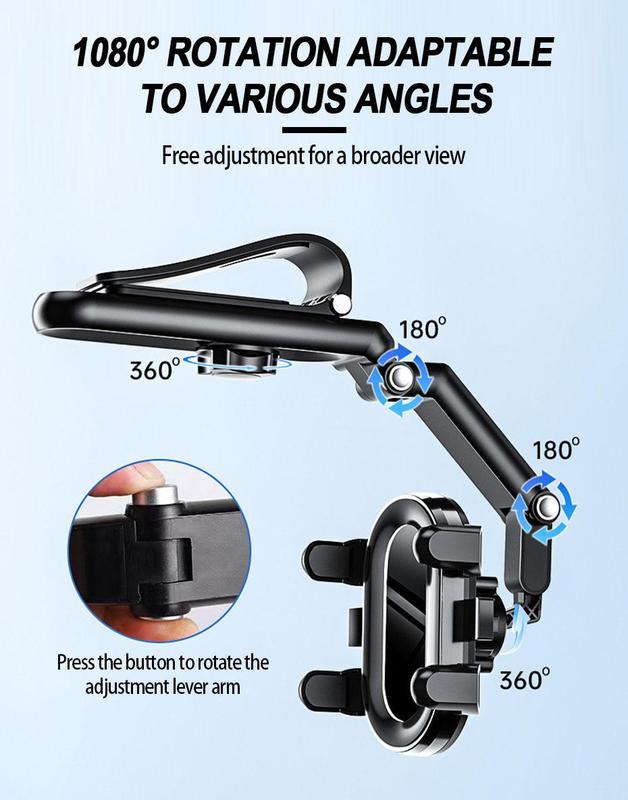 Product Introduction of SEAMETAL Sun Visor Car Phone Holder Multi-Joint Rotation Phone Mount Free Adjustment Smartphone Support Bracket for 4-7 Inch 21